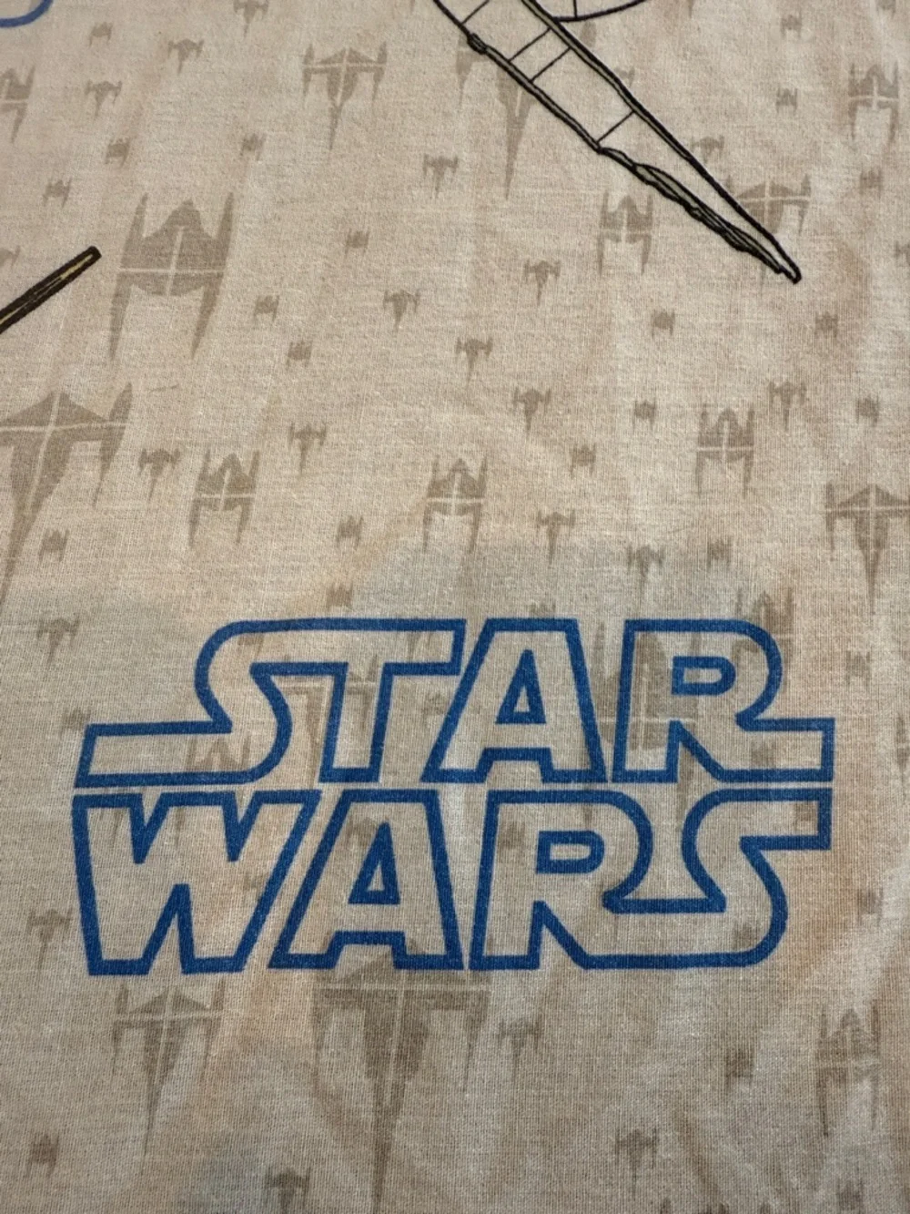 STAR WARS Phantom Menace Starfighter TWIN Flat Sheet ONLY 1999 Vintage